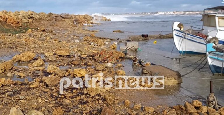 Ηλεία: Στο έλεος της κακοκαιρίας Σπιάντζα, Σκαφιδιά και Άγιος Ανδρέας (εικόνες & βίντεο)