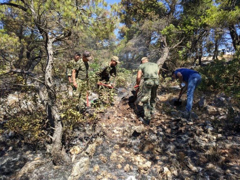 Αντιπυρικές ζώνες, αποψιλώσεις, περιπολίες – Οι μάχες του Στρατού (εικόνες)