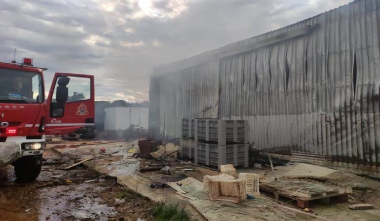 Μεσσηνία: Υπό έλεγχο η φωτιά σε αποθήκη στο Λαγκούβαρδο – Σημειώθηκαν εκρήξεις από φιάλες υγραερίου