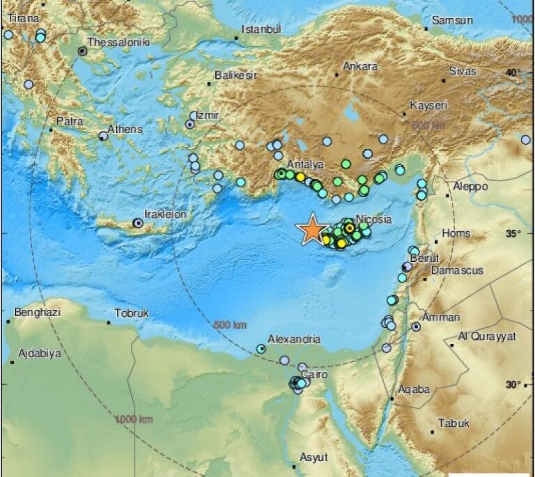 Ισχυρός σεισμός 6,3 ρίχτερ στην Κύπρο (εικόνα)