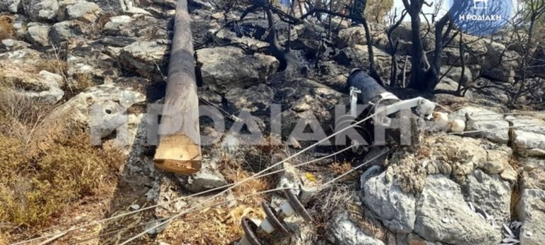 Ρόδος: Από κολόνα ηλεκτρικού ρεύματος ξεκίνησε η φωτιά στην Κρητηνία