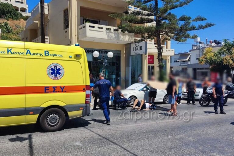 Τροχαίο ατύχημα στα Χανιά: Μηχανάκι συγκρούστηκε με αυτοκίνητο