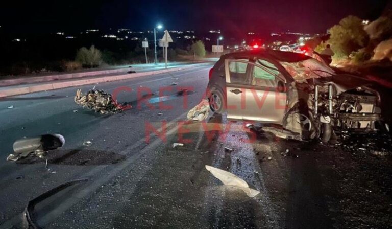 Τραγωδία στο Ηράκλειο: Νεκρός 33χρονος σε σφοδρή σύγκρουση μηχανής με ΙΧ (εικόνες)