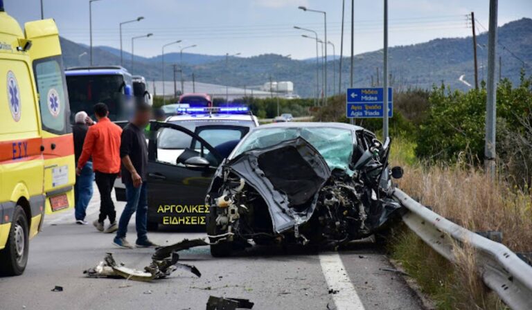 Τροχαίο δυστύχημα μετά από σφοδρή μετωπική σύγκρουση στην Αργολίδα – Νεκρή μία γυναίκα (βίντεο)