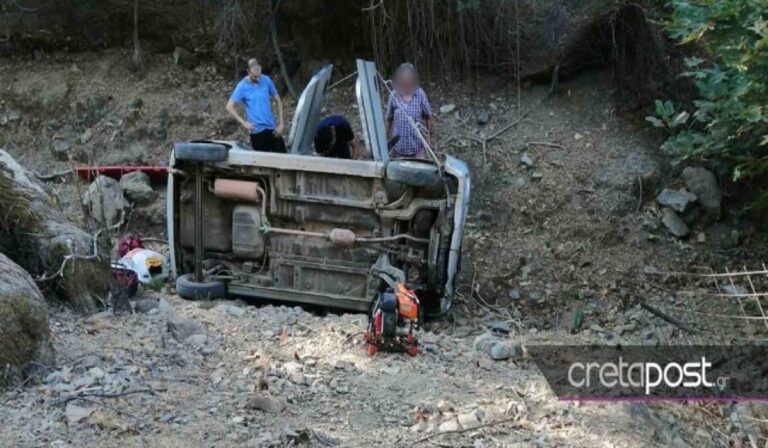 Χανιά: Βρέθηκε σε χαντάκι 10 μέτρων η γυναίκα που είχε εγκλωβιστεί στο αυτοκίνητό της