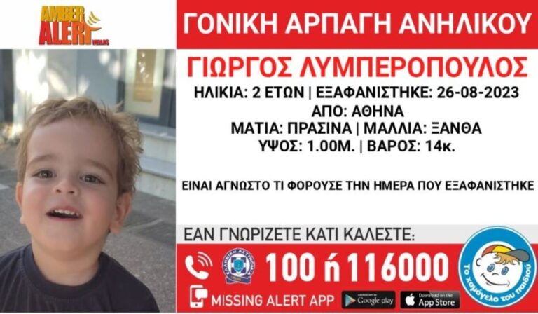 Συναγερμός για την αρπαγή 2χρονου από τον πατέρα του στην Αθήνα! (εικόνα)