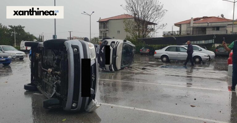 Εικόνες καταστροφής στην Ξάνθη: Ανεμοστρόβιλος αναποδογύρισε ΙΧ, ξήλωσε σκεπές (βίντεο)