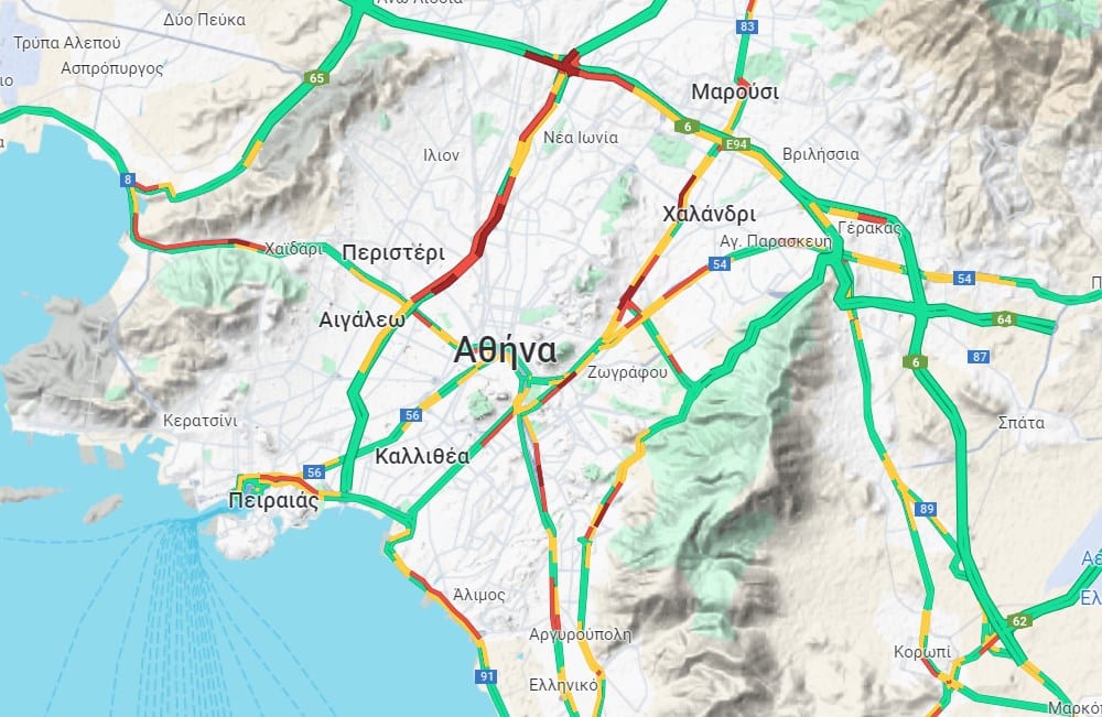 bgnghm - Κίνηση τώρα: Ουρές χιλιομέτρων στον Κηφισό μετά από τροχαίο στο ρεύμα προς Πειραιά (live ο χάρτης)