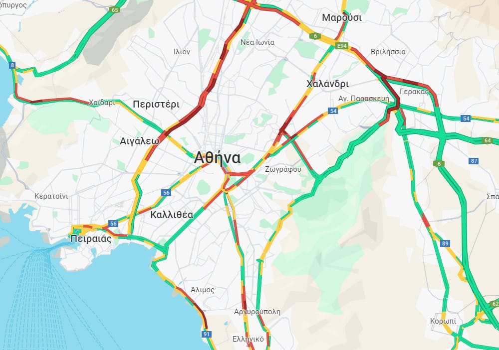 kinisi - Κίνηση τώρα: Ουρές χιλιομέτρων στην Αττική Οδό λόγω τροχαίου μετά την έξοδο Πεντέλης (live ο χάρτης)