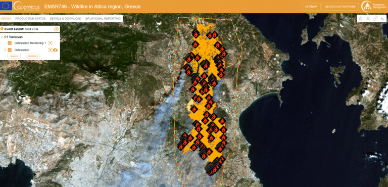 screenshot 2024 08 13 at 14 19 18 copernicus ems rapid mapping emsr746 wildfire in attica region greece 768x370 1