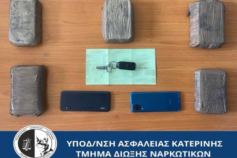 Χειροπέδες σε 32χρονο και 24χρονο στην Πιερία – Μετέφεραν 3,5 κιλά ηρωίνης με αυτοκίνητο