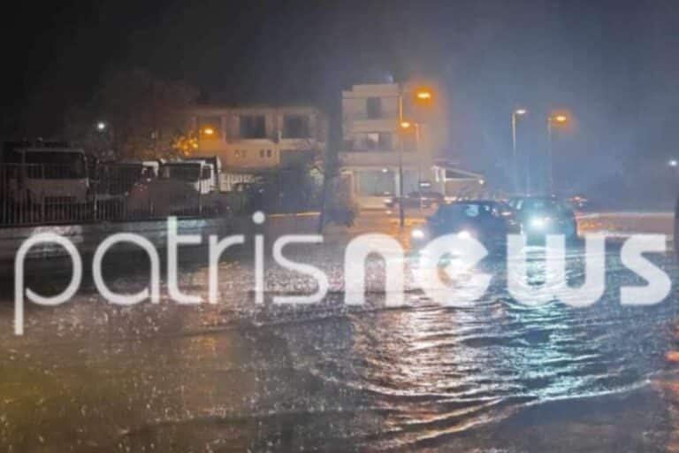 Ηλεία: Πλημμύρες και διακοπές ρεύματος από την ισχυρή βροχόπτωση – Προβλήματα στις μετακινήσεις (εικόνα)