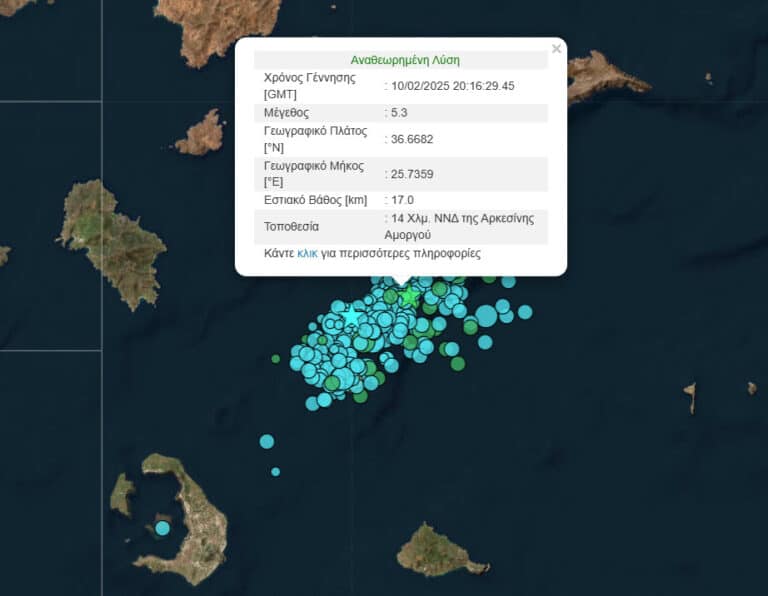Σαντορίνη: Ισχυρός σεισμός 5,3 Ρίχτερ – Έγινε αισθητός στην Αττική