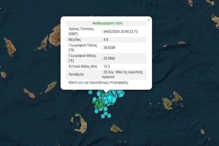 Ισχυρός σεισμός τώρα στην Αμοργό!