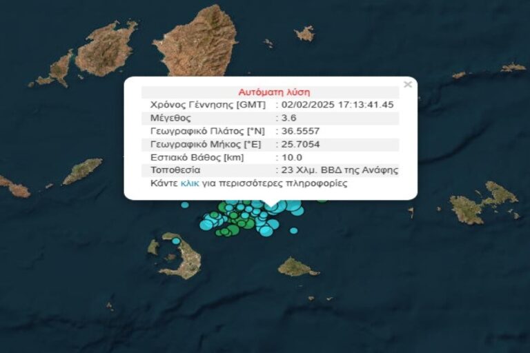 Σεισμός τώρα 3,6 Ρίχτερ στη Σαντορίνη!