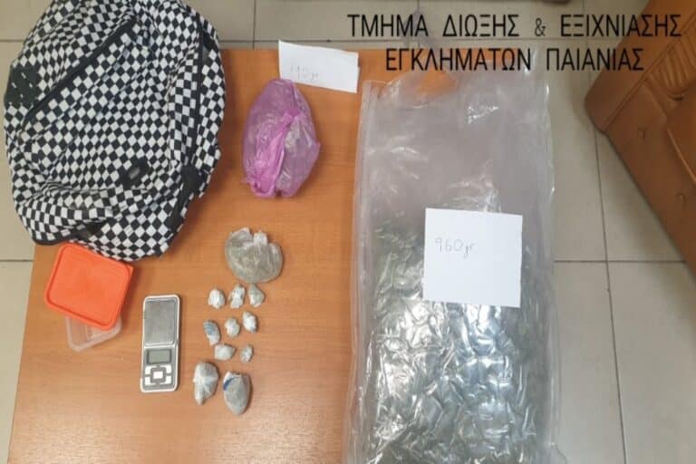 Παιανία: Συνελήφθη 17χρονος για διακίνηση ναρκωτικών – Έκρυψε σε δέντρο με τον συνεργό του πάνω από ένα κιλό κάνναβης