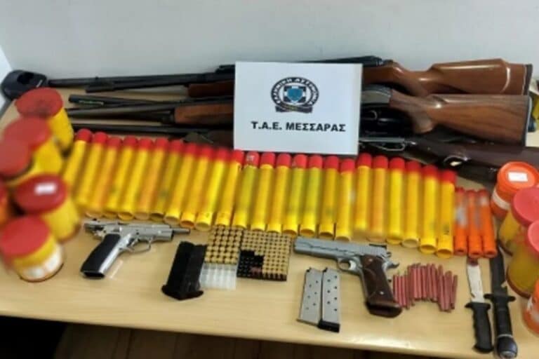 Ηράκλειο: Εντοπίστηκε οπλοστάσιο στον Δήμο Φαιστού – Συνελήφθησαν δύο άτομα
