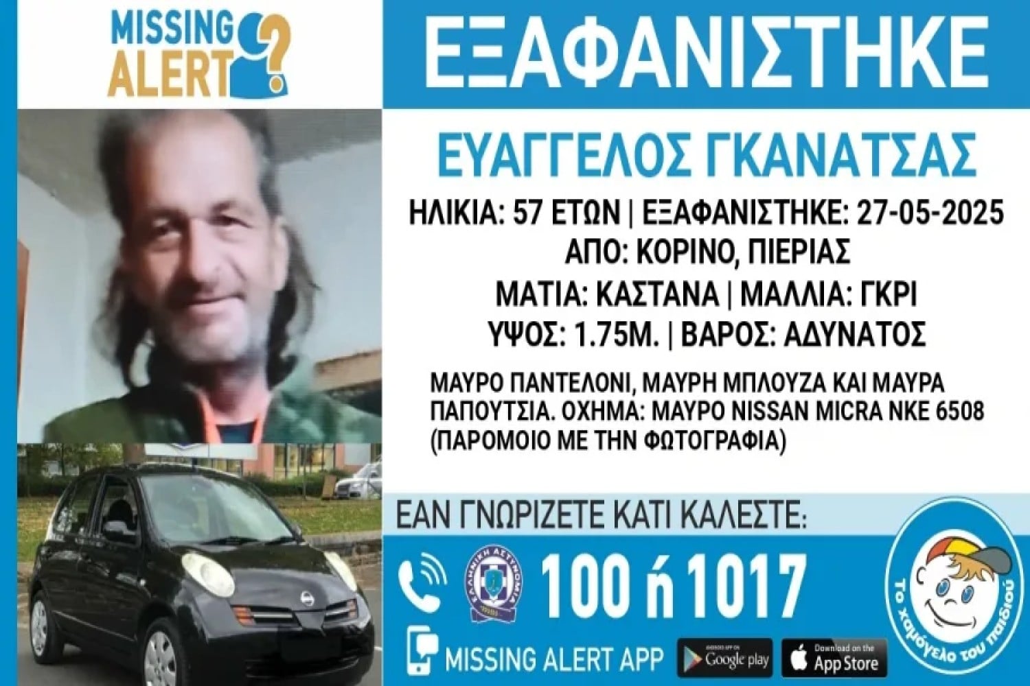 exafanisi evaggelos gkanatsas pieria 30 05 2025