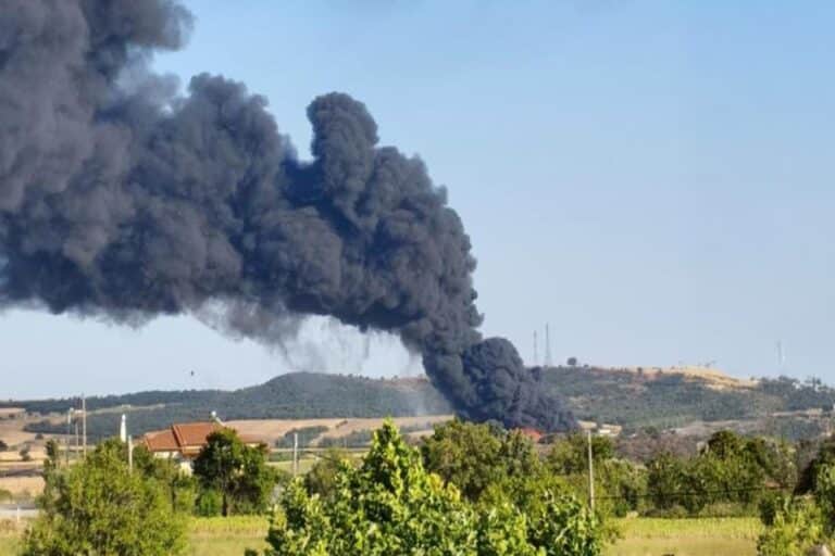 Αλεξανδρούπολη: Μεγάλη φωτιά σε εργοστάσιο ανακύκλωσης στην Αμφιτρίτη – Ήχησε το «112» (βίντεο)