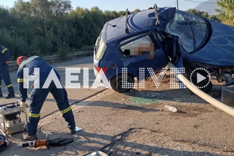 Τροχαίο στην Εθνική Οδό Πύργου–Κυπαρισσίας: Σκοτώθηκε 75χρονος – Το ΙΧ «καρφώθηκε» σε κολώνα (εικόνες)