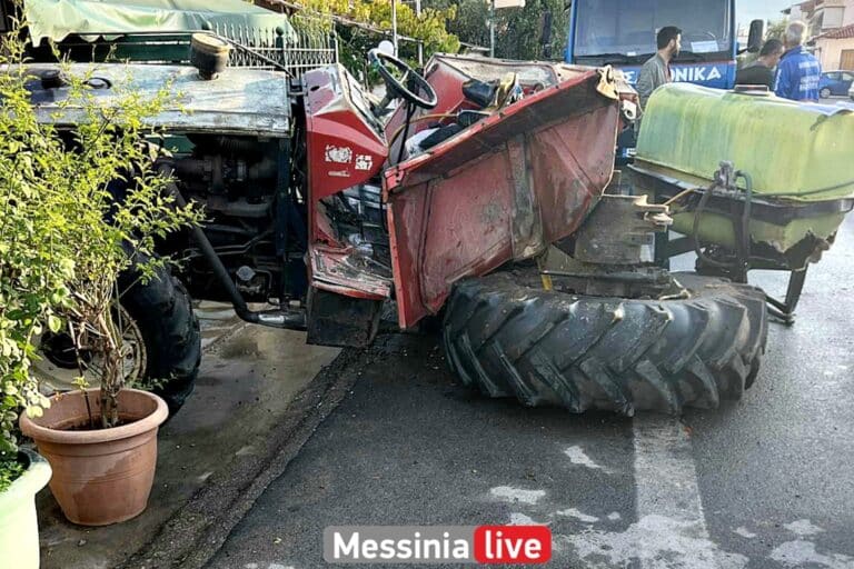 Τροχαίο στη Μεσσήνη: Αγροτικό συγκρούστηκε με τρακτέρ – Τραυματίστηκαν δύο άτομα