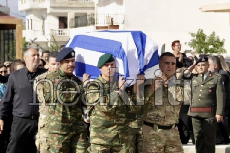 Τυμπάκι: Οδύνη στην κηδεία του 19χρονου που σκοτώθηκε στη Ρόδο – Απόδοση τιμών από στρατιωτικό άγημα (βίντεο)