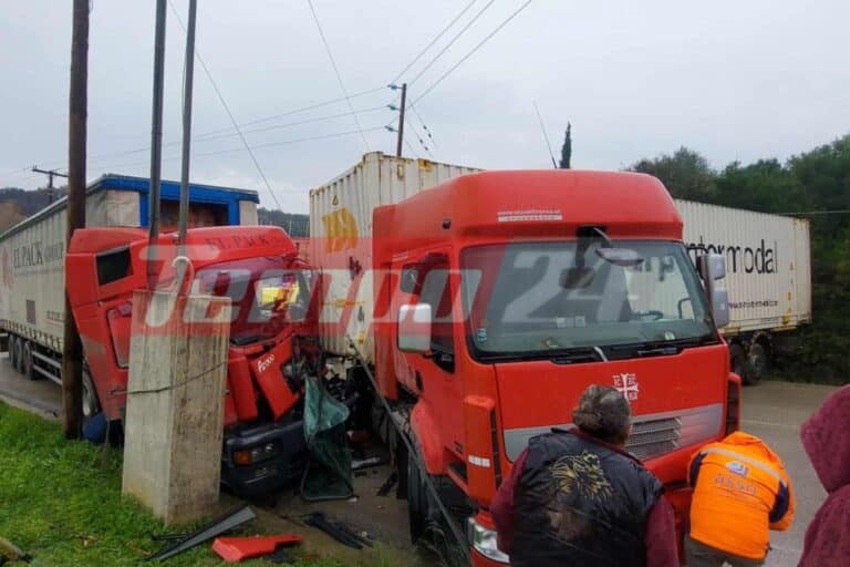 Σοβαρό τροχαίο στην Πάτρα: Συγκρούστηκαν δύο νταλίκες – Απεγκλωβίστηκε τραυματίας ο ένας οδηγός