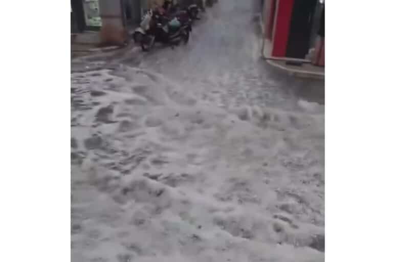 Κακοκαιρία Adel: Η Μυτιλήνη «πνίγηκε» μέσα σε λίγα λεπτά (βίντεο)