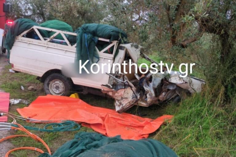 Σοβαρό τροχαίο στην Κόρινθο: Το αγροτικό «καρφώθηκε» σε ελιά – Ένας νεκρός και δύο σοβαρά τραυματίες 