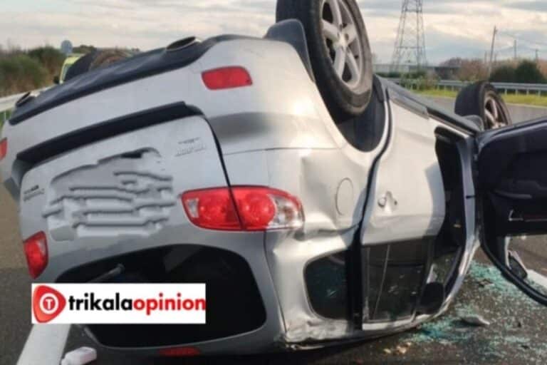 Σοβαρό τροχαίο με ανατροπή αυτοκινήτου στα Τρίκαλα: Σε κρίσιμη κατάσταση νοσηλεύεται μοναχός του Άγιου Όρους