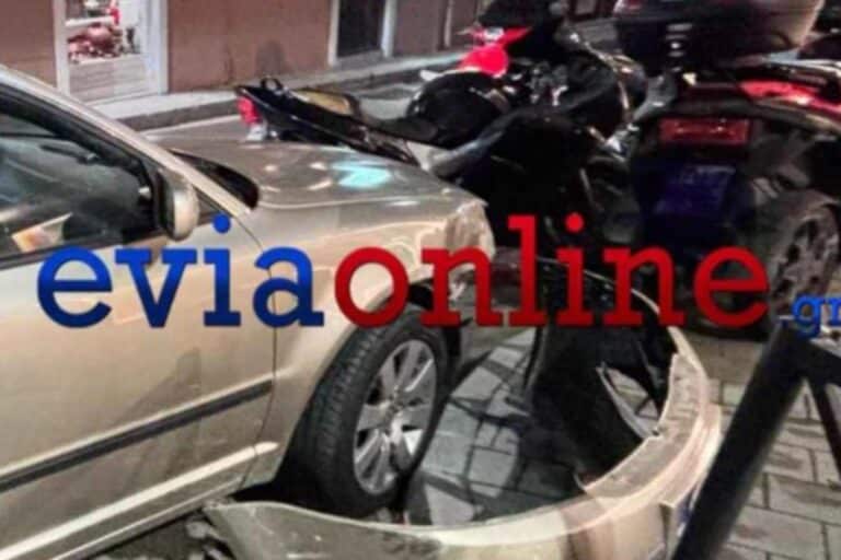 Χαλκίδα: Σοβαρό τροχαίο με σύγκρουση οχημάτων – Παραβίασε «Stop» και έριξε αυτοκίνητο πάνω σε μηχανές (βίντεο)