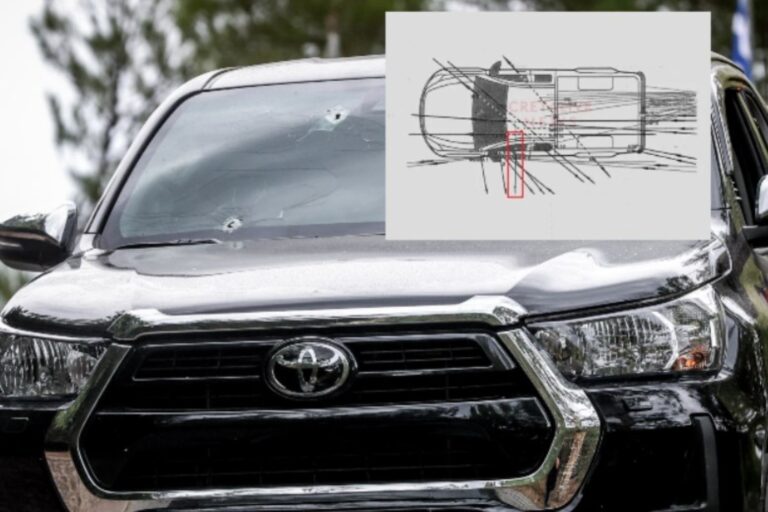 Βορίζια: Το διάγραμμα των πυρών στο αυτοκίνητο του Φανούρη Καργάκη – Από τα αριστερά η φονική βολή (εικόνα)