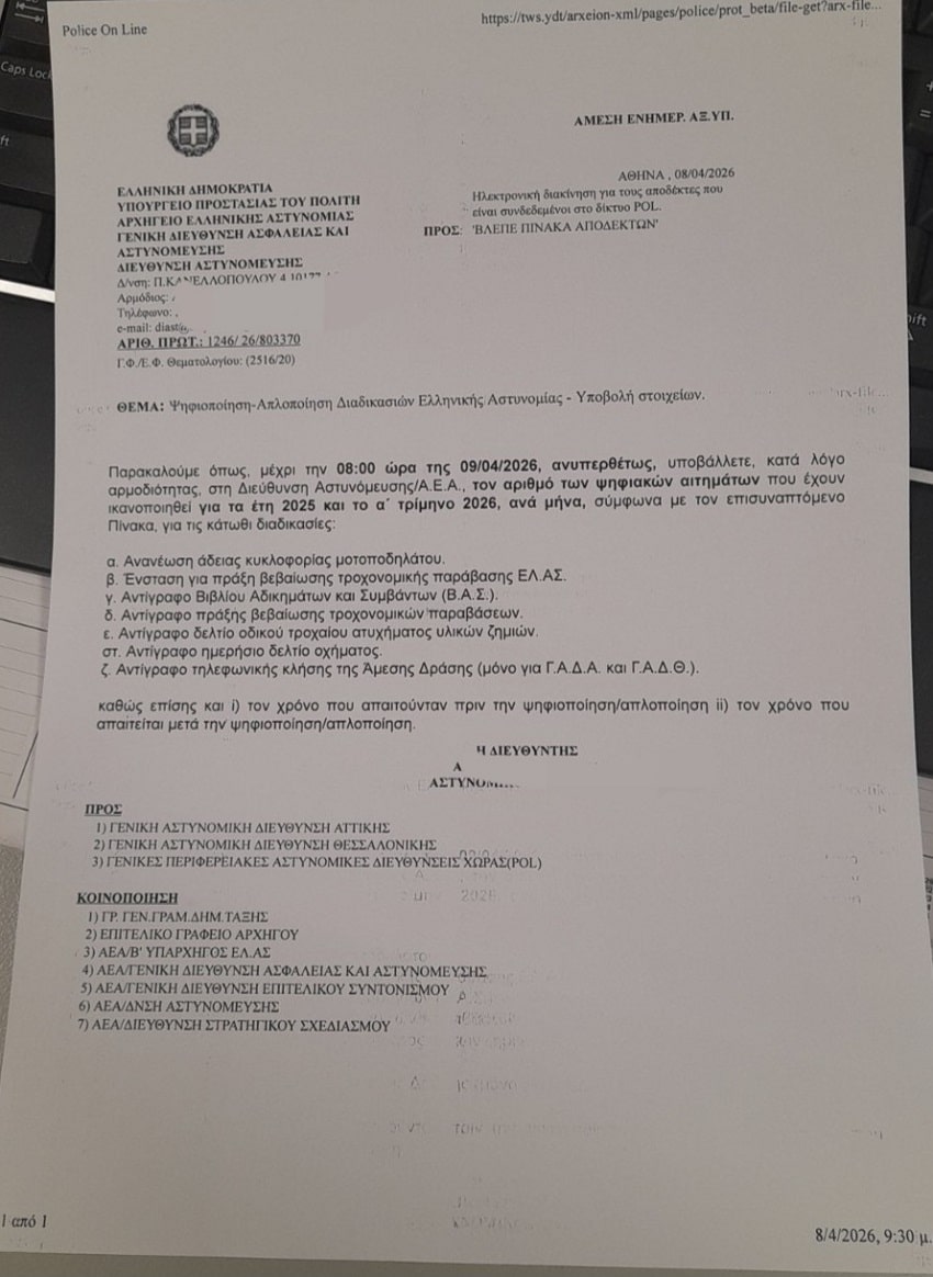 anakoinwsi arxigeio elas