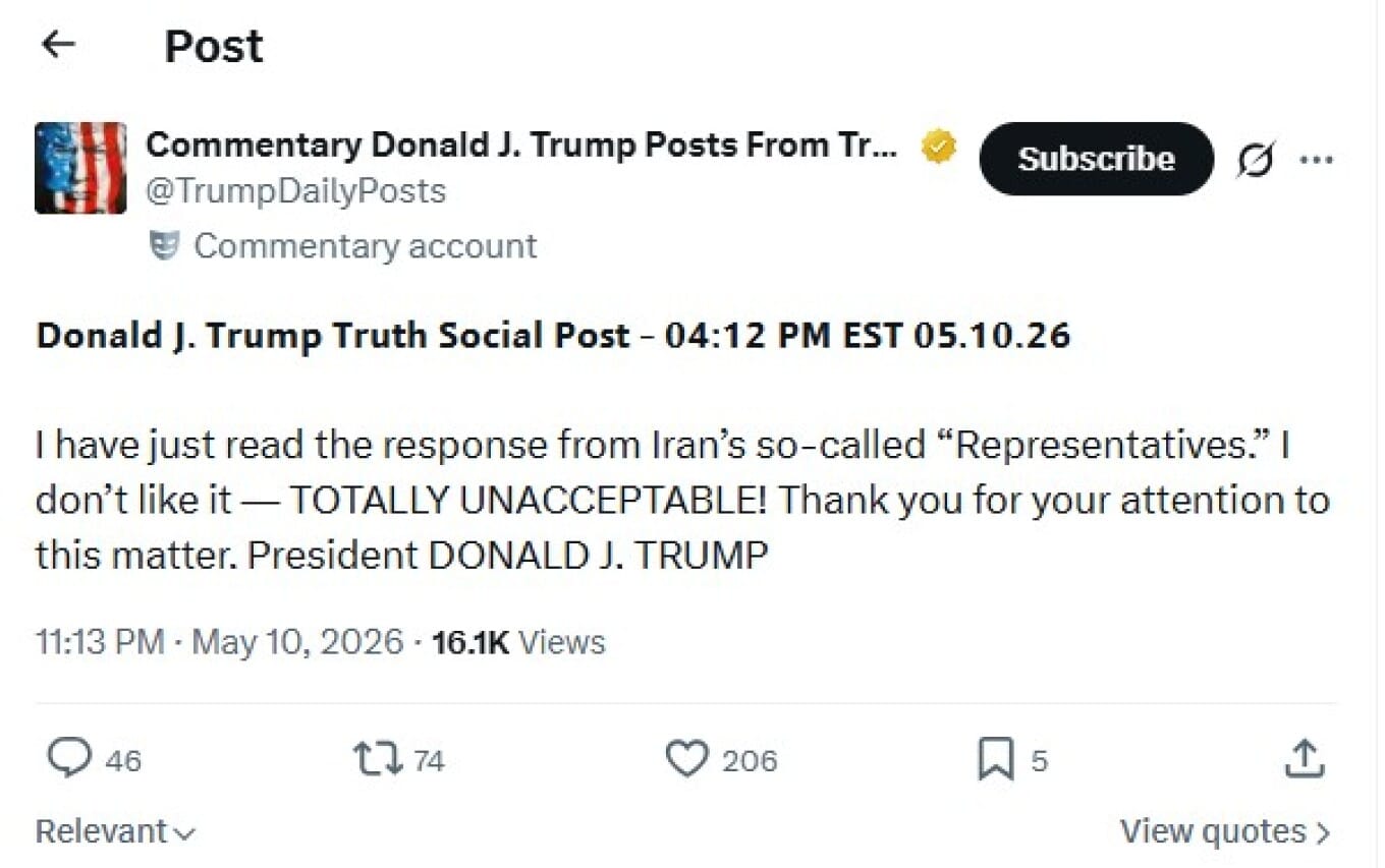anartisi trump 10 5 2026