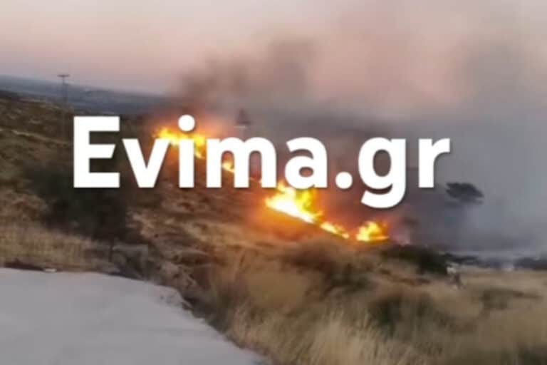 Φωτιά στην Κάρυστο: Μήνυμα του 112 για απομάκρυνση κατοίκων – Ισχυρές πυροσβεστικές δυνάμεις στη μάχη (βίντεο)