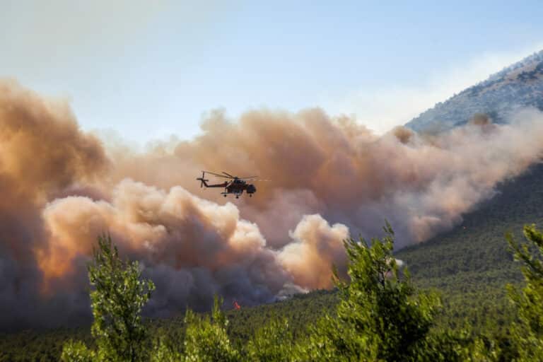 Ολονύχτια μάχη με τις πυρκαγιές σε Αττική και Βοιωτία – Οι φλόγες «καταπίνουν» τα πάντα με συμμάχους τους ισχυρούς ανέμους