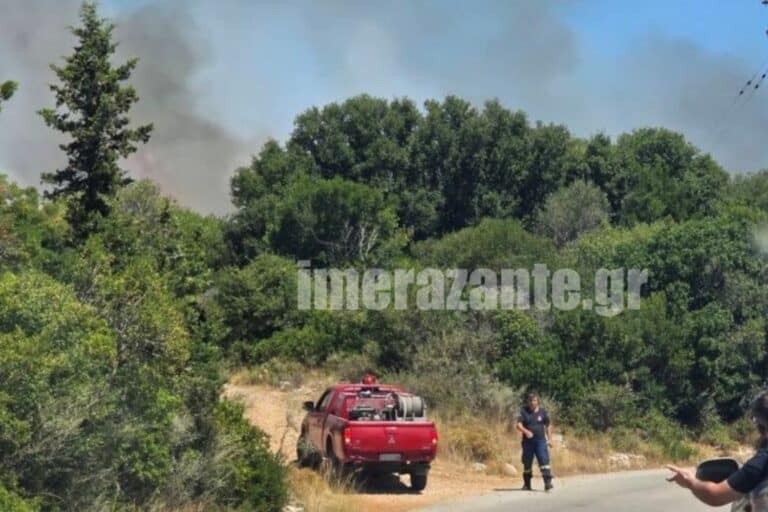 Φωτιά τώρα στη Ζάκυνθο στην περιοχή «Ελιές» – Μήνυμα από το «112» στους κατοίκους για εκκένωση