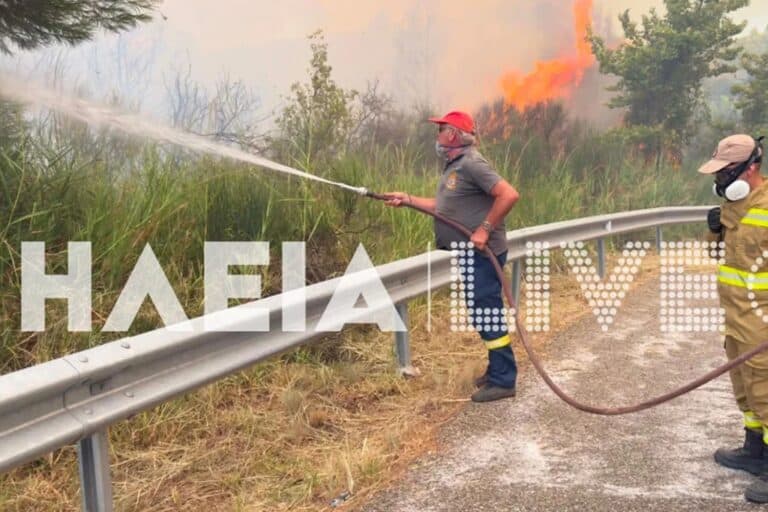 Μεγάλη δασική πυρκαγιά στο Μουζάκι Ηλείας – Στη μάχη 105 πυροσβέστες και εννέα εναέρια μέσα