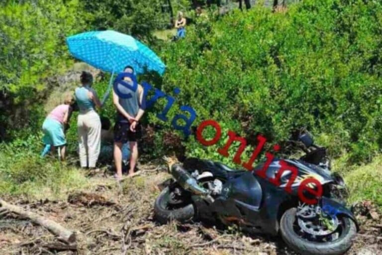 Σοβαρό τροχαίο στην Εύβοια: Μηχανή έπεσε σε χαράδρα – Τραυματίστηκε ο οδηγός