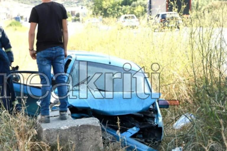 Σοβαρό τροχαίο στο Ηράκλειο: ΙΧ εξετράπη και βρέθηκε εκτός δρόμου – Απεγκλωβίστηκαν δύο άτομα