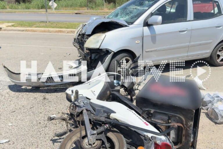 Τροχαίο στον Πύργο: Τραυματίστηκε σοβαρά ντελιβεράς μετά από σφοδρή σύγκρουσης μηχανής με ΙΧ