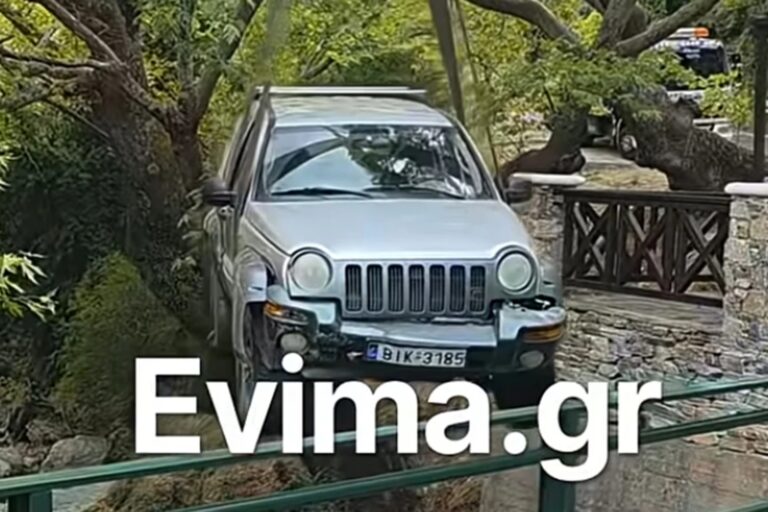 Εύβοια: Αυτοκίνητο έπεσε μέσα σε ποτάμι στην Κάρυστο (βίντεο) 